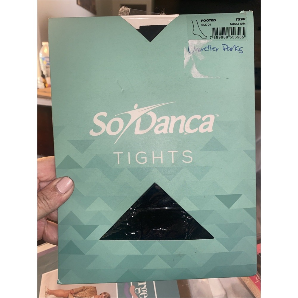So Danca Womens Convertible Comfort Support Tights Black TS74 Size S/M NWT
